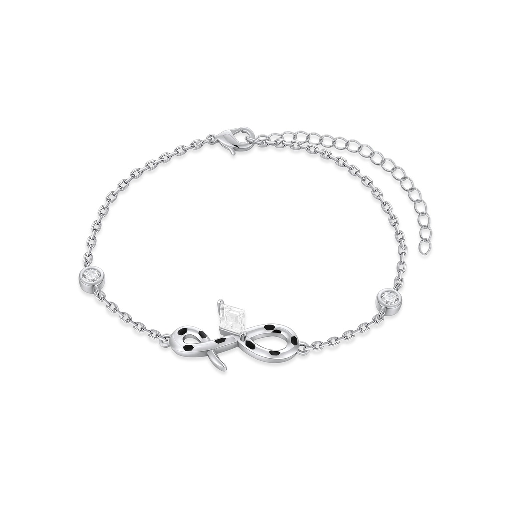 Elegant Infinity Bow Bracelet with Diamond Accents – Brass Beauty