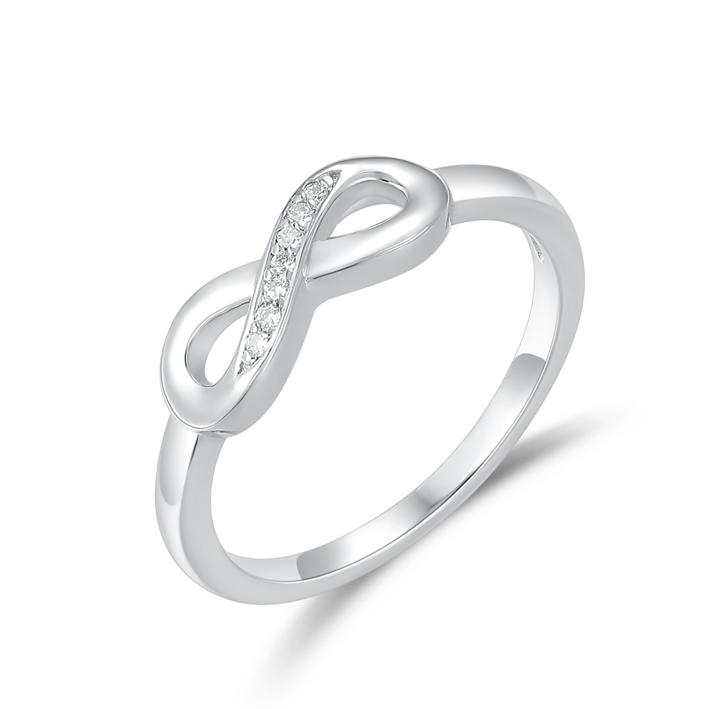 Elegant Infinity Symbol Stainless Steel Ring with Sparkling CZ Stones