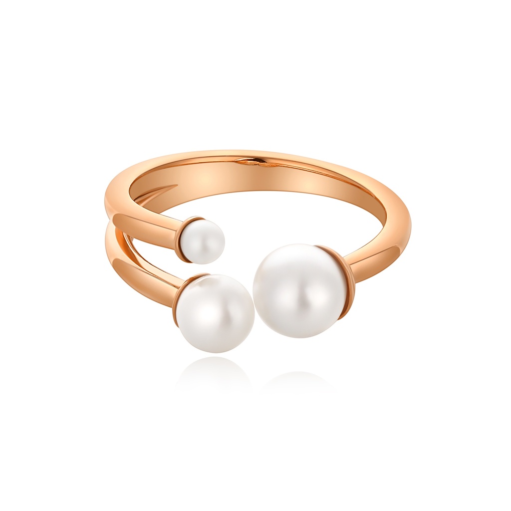 Elegant Rose Gold Pearl Ring