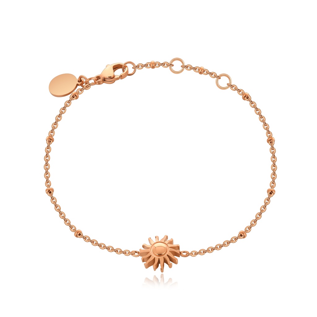 Elegant Rose Gold Sun Charm Bracelet with Delicate Chain Design